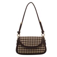 Autumn And Winter Houndstooth 2021 New Trendy Fashion Casual Shoulder Saddle Bag sku image 2