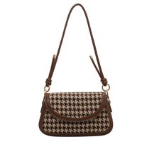 Autumn And Winter Houndstooth 2021 New Trendy Fashion Casual Shoulder Saddle Bag sku image 3