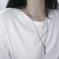 Personality Titanium Steel Necklace Hip Hop Simple Long Pendant Sweater Chain main image 5