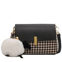 2021 New Fashion Autumn And Winter Houndstooth Shoulder Messenger Small Square Bag sku image 4
