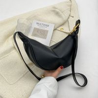 Temperament Handtaschen Neue Einfarbige Einfache Mode Beiläufige Tasche Einzelne Umhängetasche sku image 1