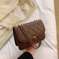 Fashion One-shoulder Chain Bag Zipper Pocket Personalized Rhombus Bag sku image 4