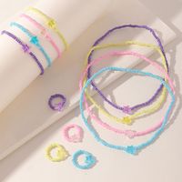 Colorful Rice Bead Necklace Bracelets Rings  Rings 12-piece Combination main image 7