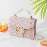 Women's Small Pvc Solid Color Basic Square Magnetic Buckle Crossbody Bag Jelly Bag Chain Bag sku image 7