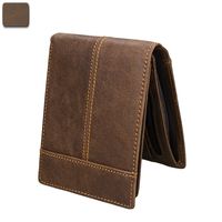 Leather Men's Wallet Rfid Crazy Horse Cowhide Short Wallet Anti-degaussing Retro Casual Coin Purse sku image 1
