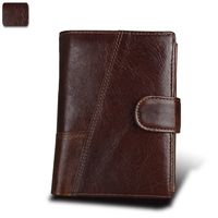 First Layer Cowhide Men's Wallet Retro Men's Wallet Rfid Fashion Wallet Leather Card Case sku image 4