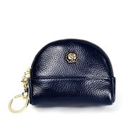 Multi-layer Simple Small Coin Purse Leather Coin Purse Double-layer Zipper Shell Small Card Bag sku image 5