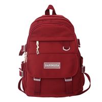 2021 Winter New Simple Solid Color Large Capacity Campus Backpack sku image 1