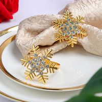 2 Golden Snowflake Christmas Napkin Circles main image 1