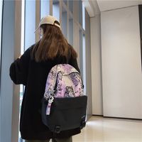 Fashion Personality Bag Graffiti Backpack Student Backpack sku image 5