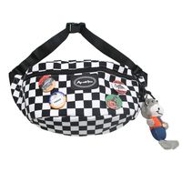 Black And White Plaid Waist Bag Messenger Bag sku image 4