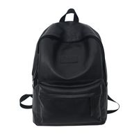 Korean Solid Color Large-capacity Pu Leather Backpack sku image 1