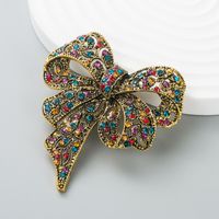 European And American Fashion Color Rhinestone Bow Brooch Cute Brooch Accessories sku image 2