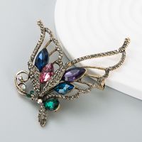 Korean Fashion Hollow Butterfly Brooch Jewelry Alloy Inlaid Rhinestone Creative Brooch sku image 1