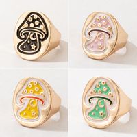 Creative Geometric Ring Cute Dripping Mushroom Ring Personality Multicolor Fun Ring main image 1