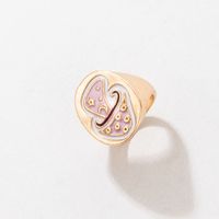 Creative Geometric Ring Cute Dripping Mushroom Ring Personality Multicolor Fun Ring sku image 1