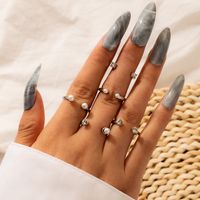 Retro Ring Set Multi-piece Water Drop Geometric Female Joint Tail Ring Set Ring main image 6