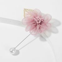 Simple Personality Fabric Flower Leaf Brooch Creative Long Pin Jewelry main image 4