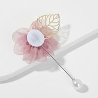 Simple Personality Fabric Flower Leaf Brooch Creative Long Pin Jewelry main image 5