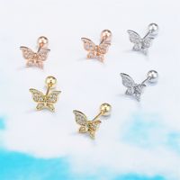Classic Temperament Butterfly Gold Non-fading Piercing Earring main image 6
