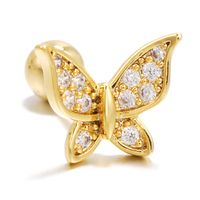 Classic Temperament Butterfly Gold Non-fading Piercing Earring main image 3