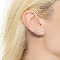 Geometric Semi-circular Ball Ear Bone Studs Piercing Small Earrings main image 5