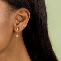 Lady Star Brass Gem Earrings Ear Studs main image 3