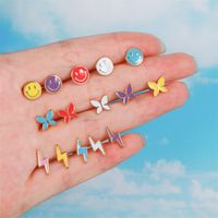 Classic Love Star Moon Earrings Screw Piercing Screw Ball Ear Studs main image 5