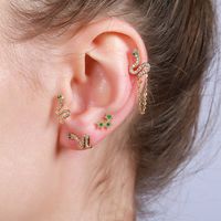 Diamond Romantic Retro Snake Female Piercing Screws Earrings main image 5