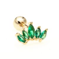 Color Zircon Bowknot Ear Bone Studs Screw Piercing Lock Earring main image 3