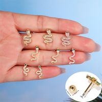 Classic Retro Snake-shaped Ear Bone Studs Screw Piercing Earrings main image 2