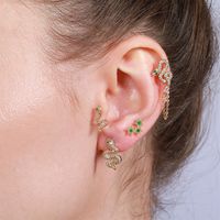 Classic Retro Snake-shaped Ear Bone Studs Screw Piercing Earrings main image 4