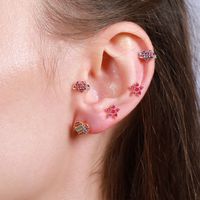 Boucles D'oreilles Classiques En Os D'oreille D'amour Pour Fille Rose main image 4