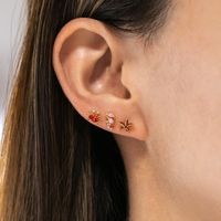 Ocean Series Ear Bone Nail Lock Ball Piercing Seahorse Starfish Earrings main image 5