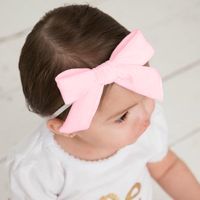 Baby Solid Color Velvet Stretch Seamless Nylon Bow Headband main image 5