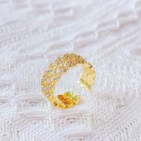 Simple Heart-shaped Diamond Open Ring Wholesale main image 1