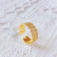 Simple Heart-shaped Diamond Open Ring Wholesale main image 4