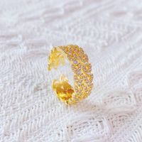Simple Heart-shaped Diamond Open Ring Wholesale main image 5
