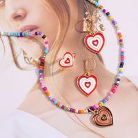 Neuer Schmuck Großhandel Tropfen Nektarine Herz Halskette Ohrringe Ring Schmuck Set Vierteiliges Set main image 4