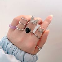 Retro Butterfly Heart Ring Set 9 Piece Set main image 3
