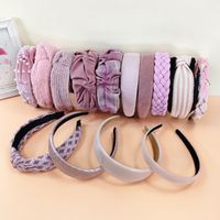 Morandi Pink Series Broad-sided Fabric Knitted Hair Band main image 1
