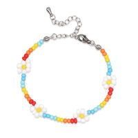 Bohemian Tila Beads Crystal Beads Rainbow Daisy Stacking Bracelet main image 5