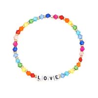 Bohemian Tila Beads Crystal Beads Rainbow Daisy Stacking Bracelet main image 6