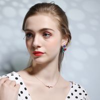 European And American Fashion Geometric Flower Alloy Diamond Earrings Female Wholesale main image 3