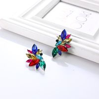 European And American Fashion Geometric Flower Alloy Diamond Earrings Female Wholesale main image 4