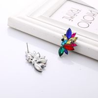 European And American Fashion Geometric Flower Alloy Diamond Earrings Female Wholesale main image 5