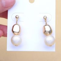 Simple Freshwater Pearl Princess Romantic Geometric Metal Earrings main image 2