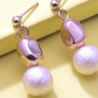 Simple Freshwater Pearl Princess Romantic Geometric Metal Earrings main image 4