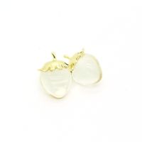 Korea Cute Transparent Glass Earrings Fashion Fruit Strawberry Small Earrings main image 5