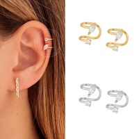 Fashion Simple Double Layer Non-pierced Copper Ear Clip 18k Single Ear Bone Clip main image 1